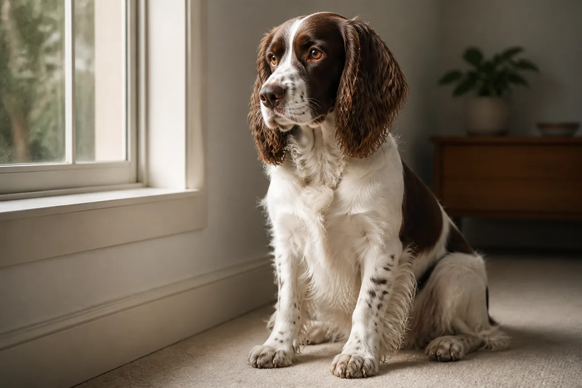 Controllo delicato dell'orecchio del cane in un ambiente domestico