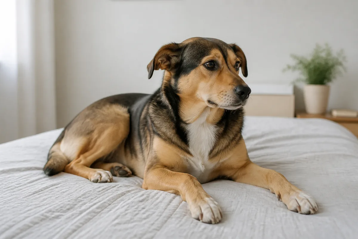 Cane a riposo osservato con attenzione nel suo ambiente quotidiano